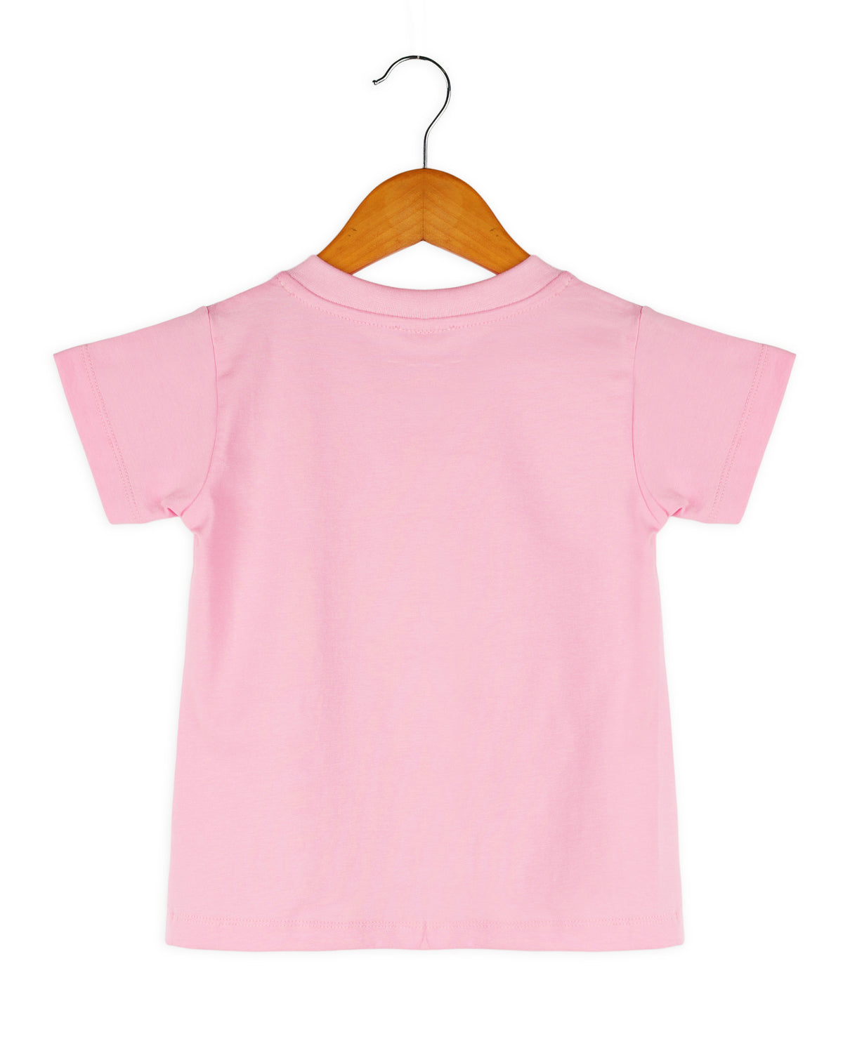 Pink Half Sleeve Love Patch Girls T-shirt