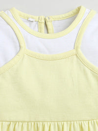 Yellow & White Full Sleeve Baby Girl Dress