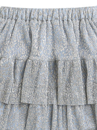 Steel Grey Frill Pattern Girl Skirt