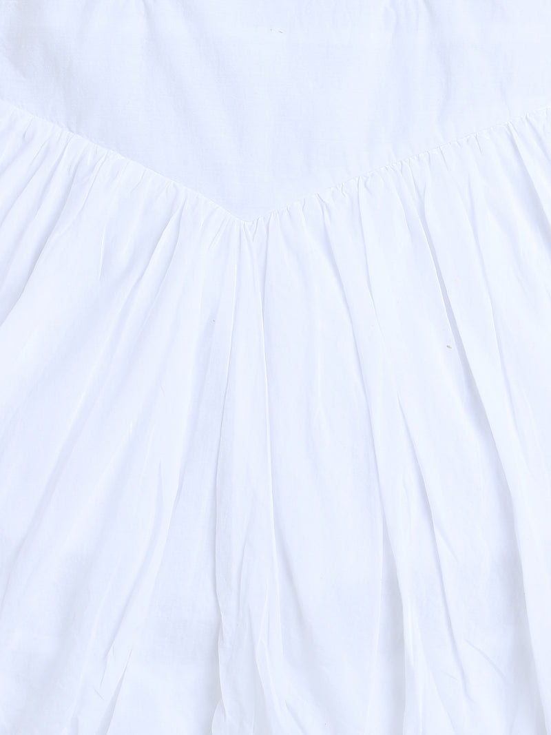 White Stylish Cotton Girl Skirt