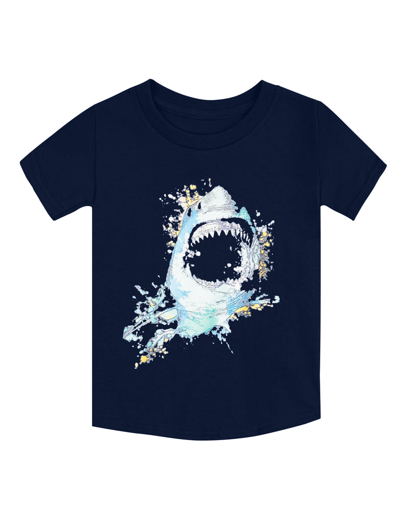 Pack of 2 Lilac-Astronaut & Navy Blue-Shark Print Cotton T-shirt