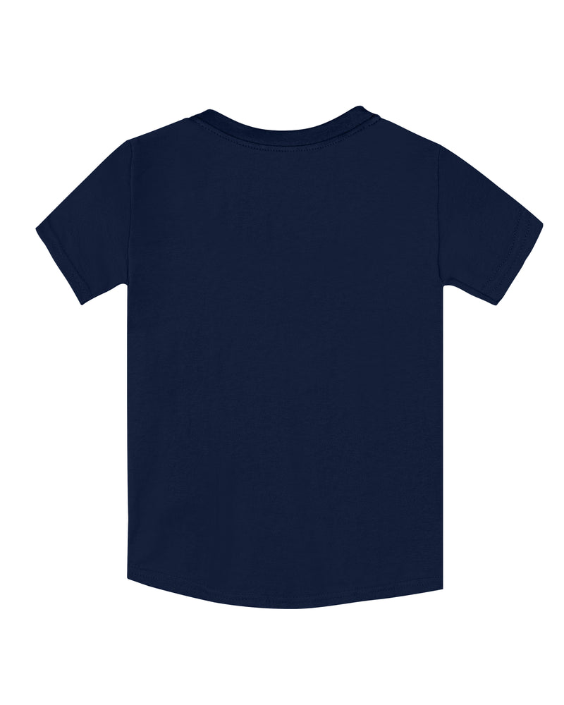 Pack of 2 Beige-Football & Navy Blue-Puzzle Print Cotton T-shirt