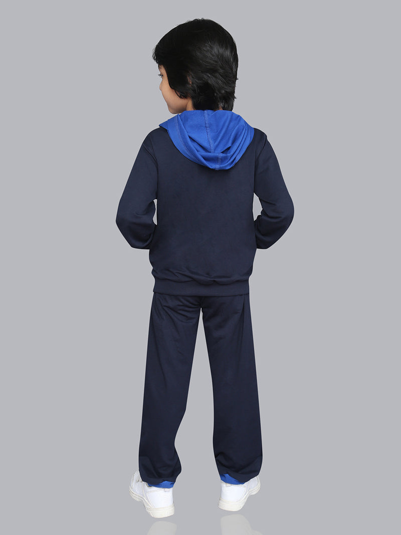 Blue Hoodie with Front Zip Athleisure