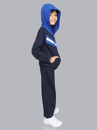 Blue Hoodie with Front Zip Athleisure