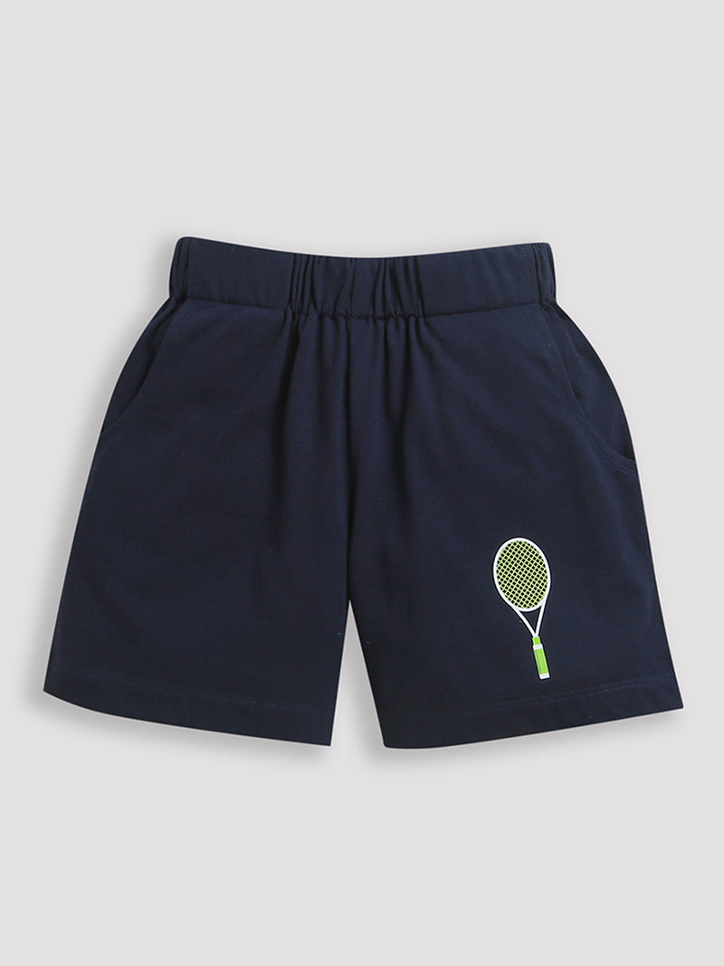 Navy Blue Boys Tennis Racket Boys Shorts