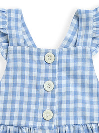 Blue & White Check Pattern Baby Dress