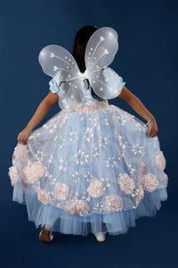 Sky Blue & Peach Ultimate Princess Look Party Gown