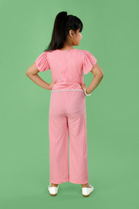 Pink & White Stripes Stretch Jumpsuit