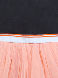 Black & Peach Short Sleeve Dress