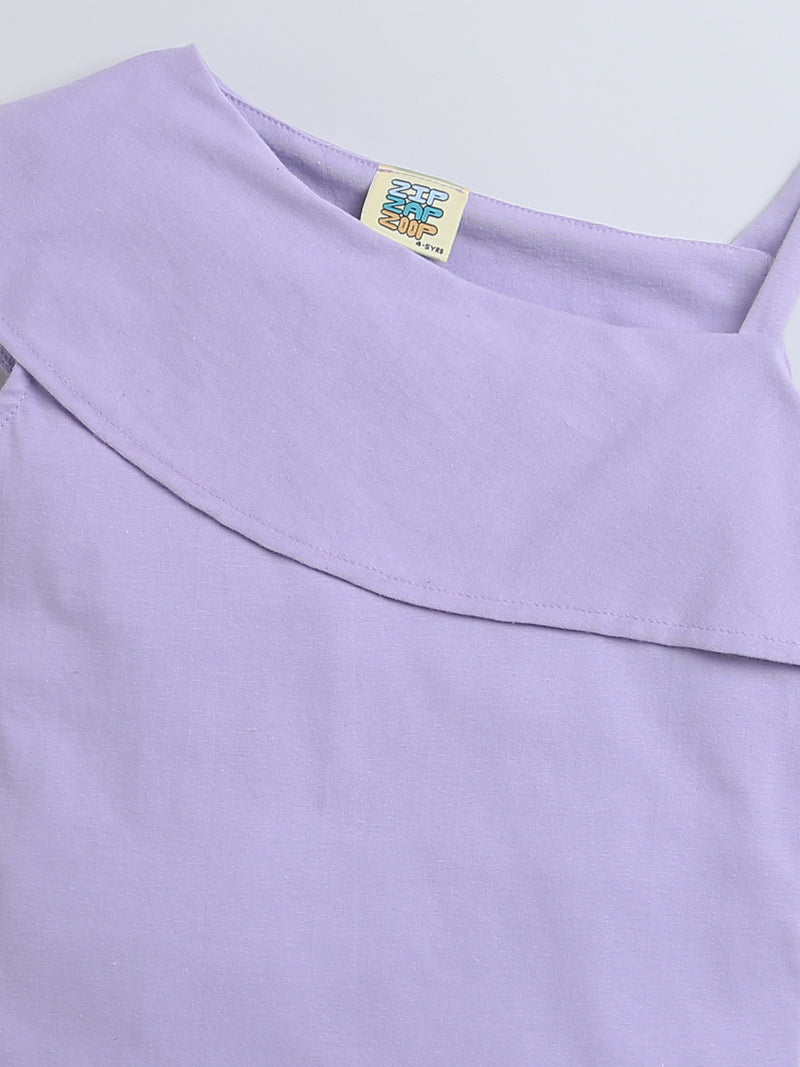 Lavender one Sleeve Girls Top