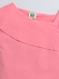 Pink one sided Sleeve Girls Stylish Top