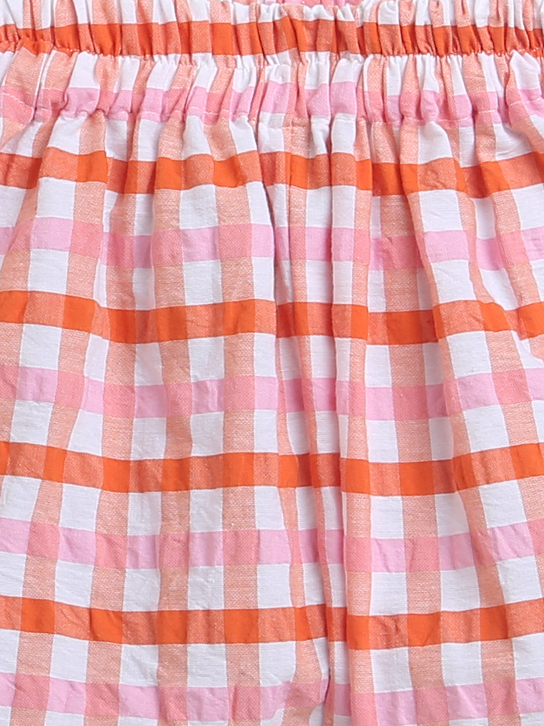 Pink Top & Check Pattern Shorts Girl Co-ord Set