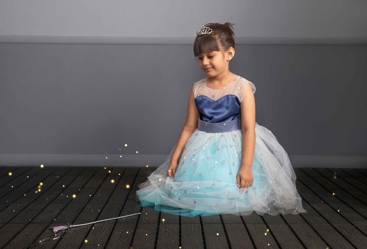 Blue Elsa Inspired Party Dress