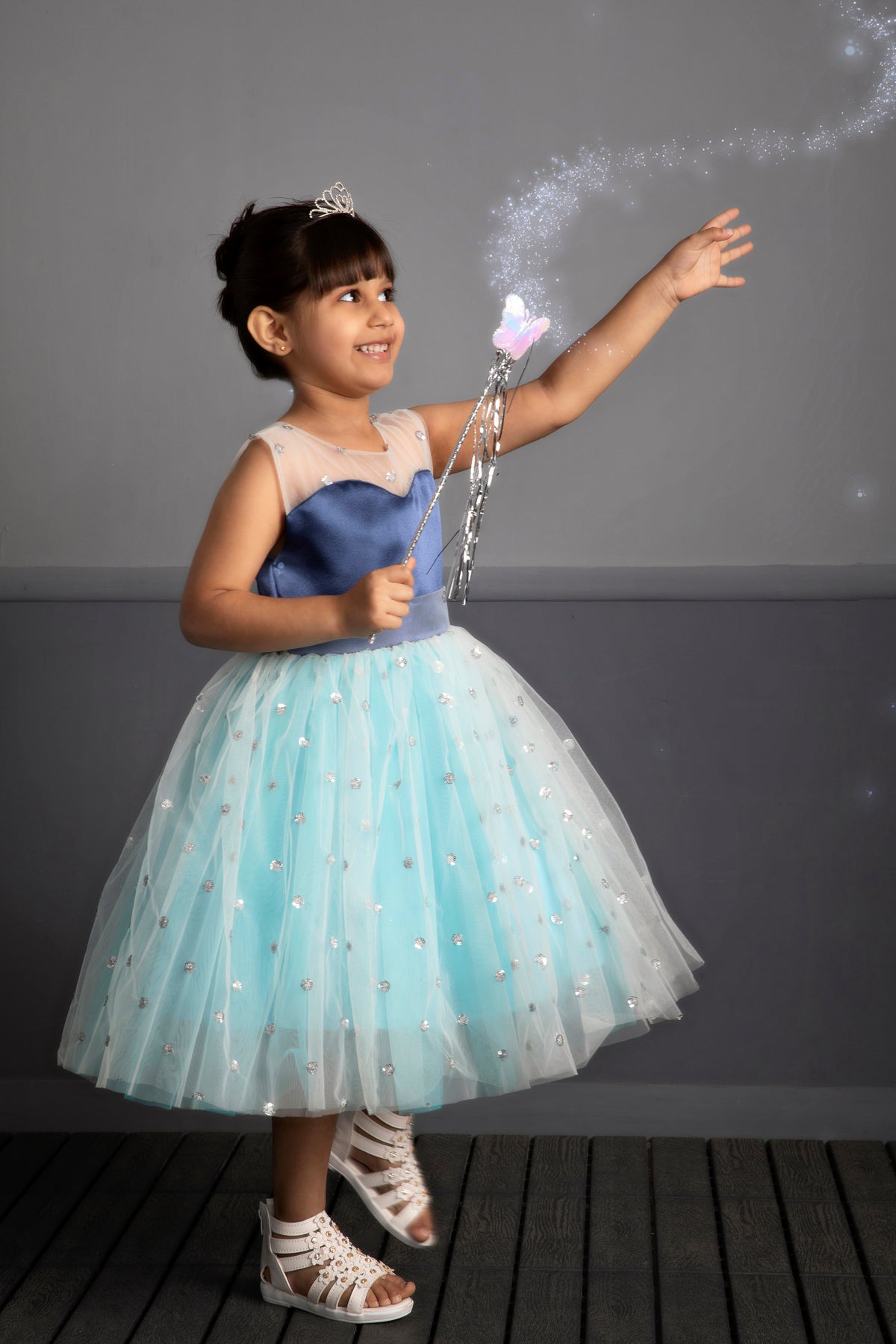 Blue Elsa Inspired Party Dress