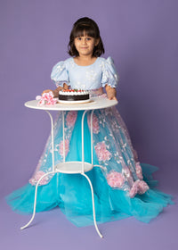 Blue & Pink Ultimate Princess Look Party Gown