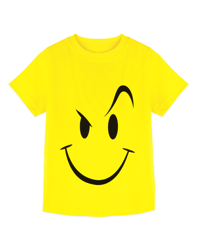 Lemon Yellow Emoji Print Half Sleeve Boys Tshirts