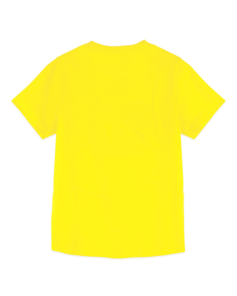 Lemon Yellow Emoji Print Half Sleeve Boys Tshirts