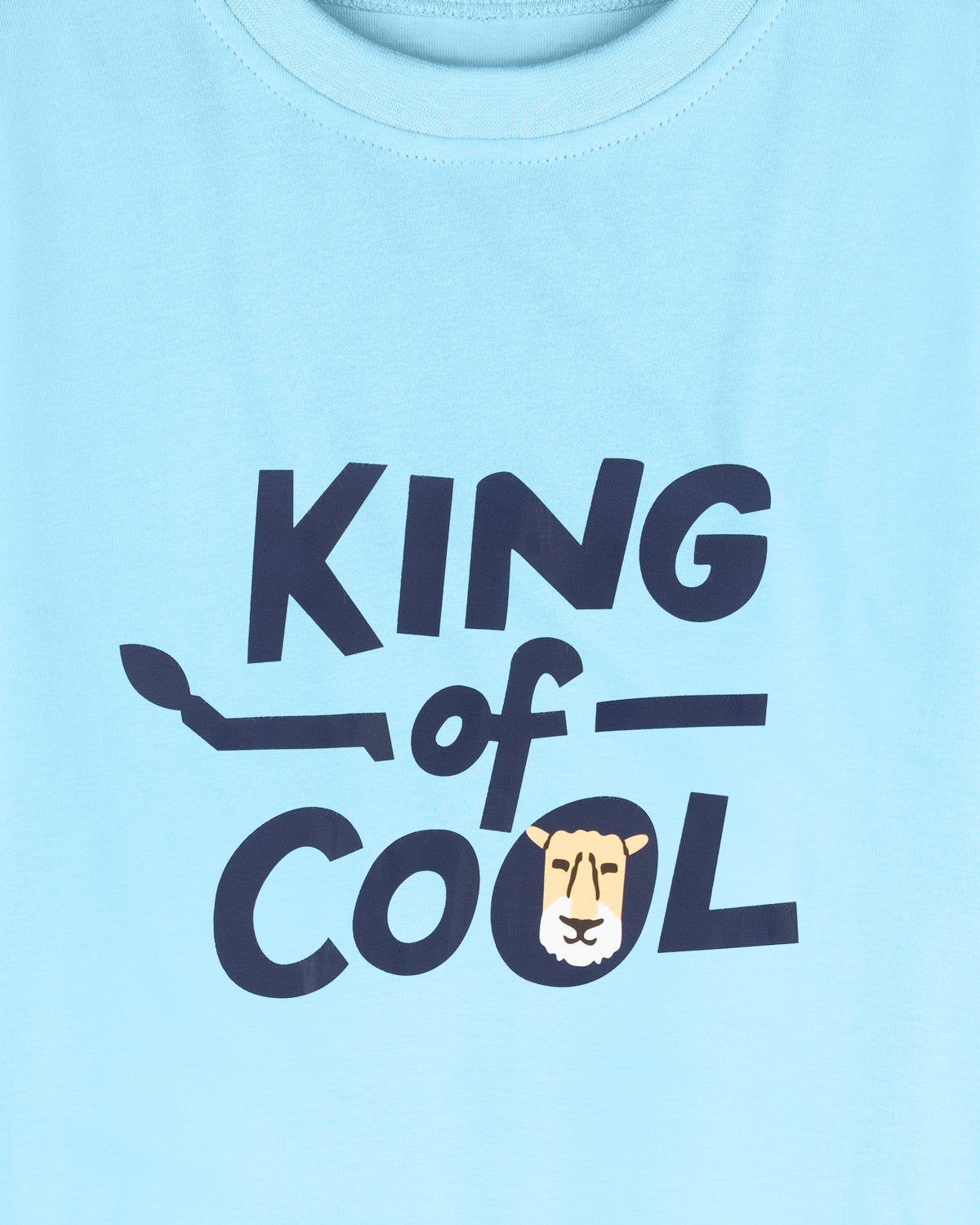 Pack of 2 Sky Blue-King Of Cool & Black-Freedom Print Cotton T-shirt