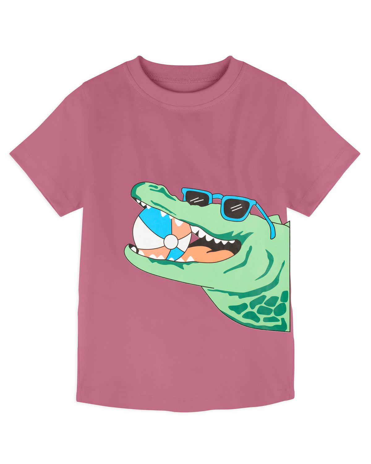 Pack of 2 Beige-Monkey & Pink-Ball Alligator Print Cotton T-shirt