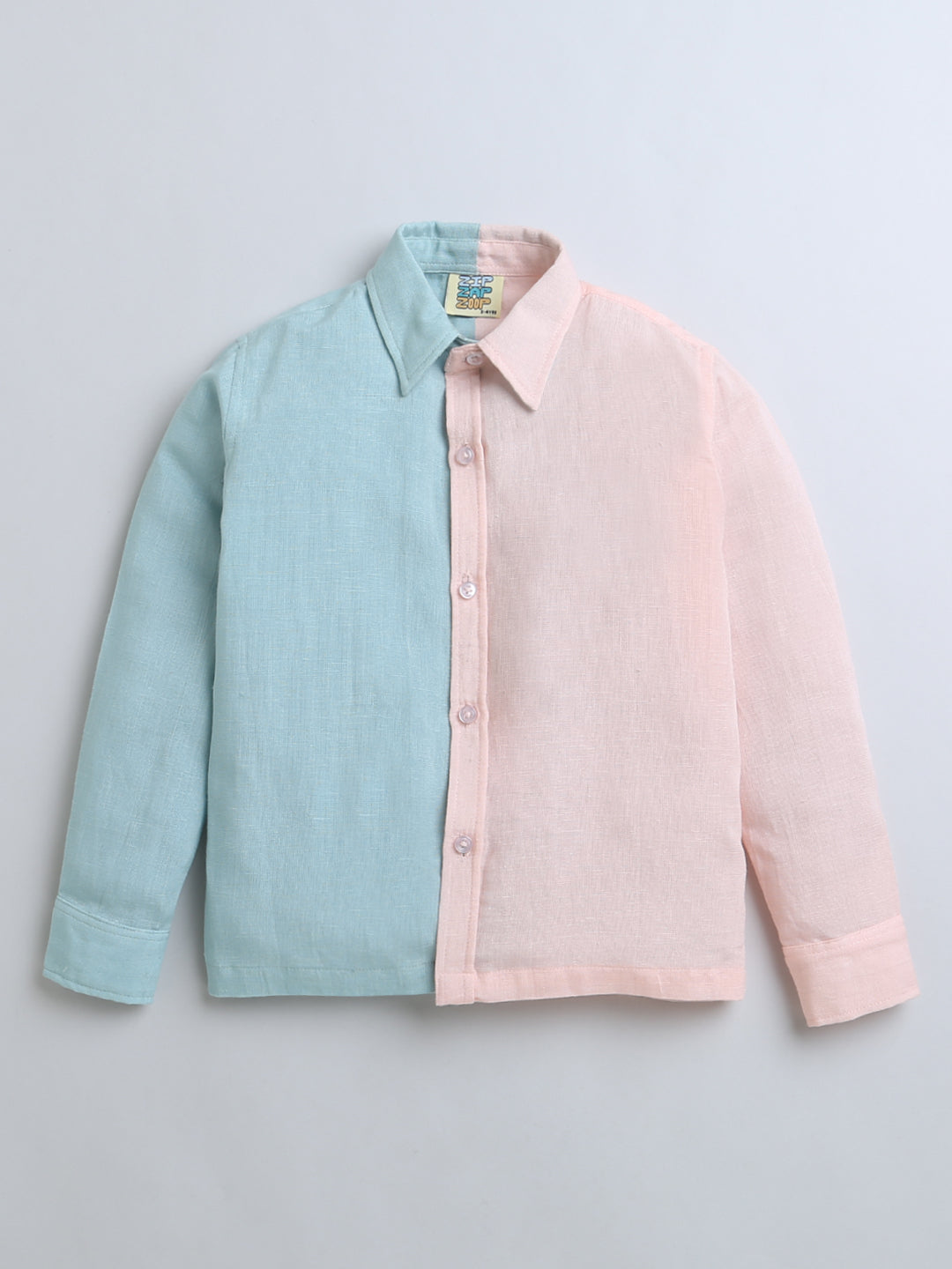 Pink & Blue Full Sleeve Collar Neck Shirt for Boys