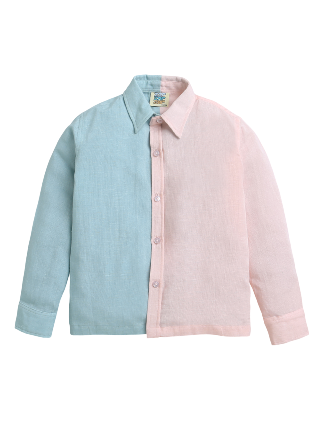 Pink & Blue Full Sleeve Collar Neck Shirt for Boys