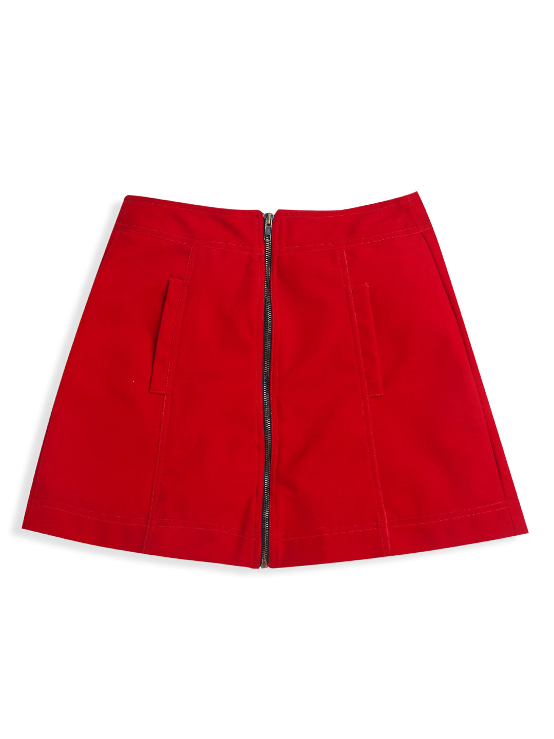 Red Soft Velvet Girl's Skirt