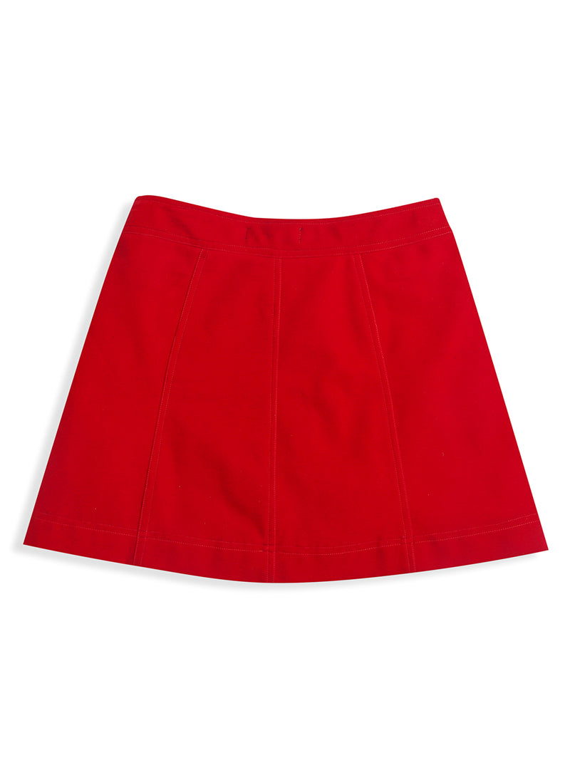 Red Soft Velvet Girl's Skirt