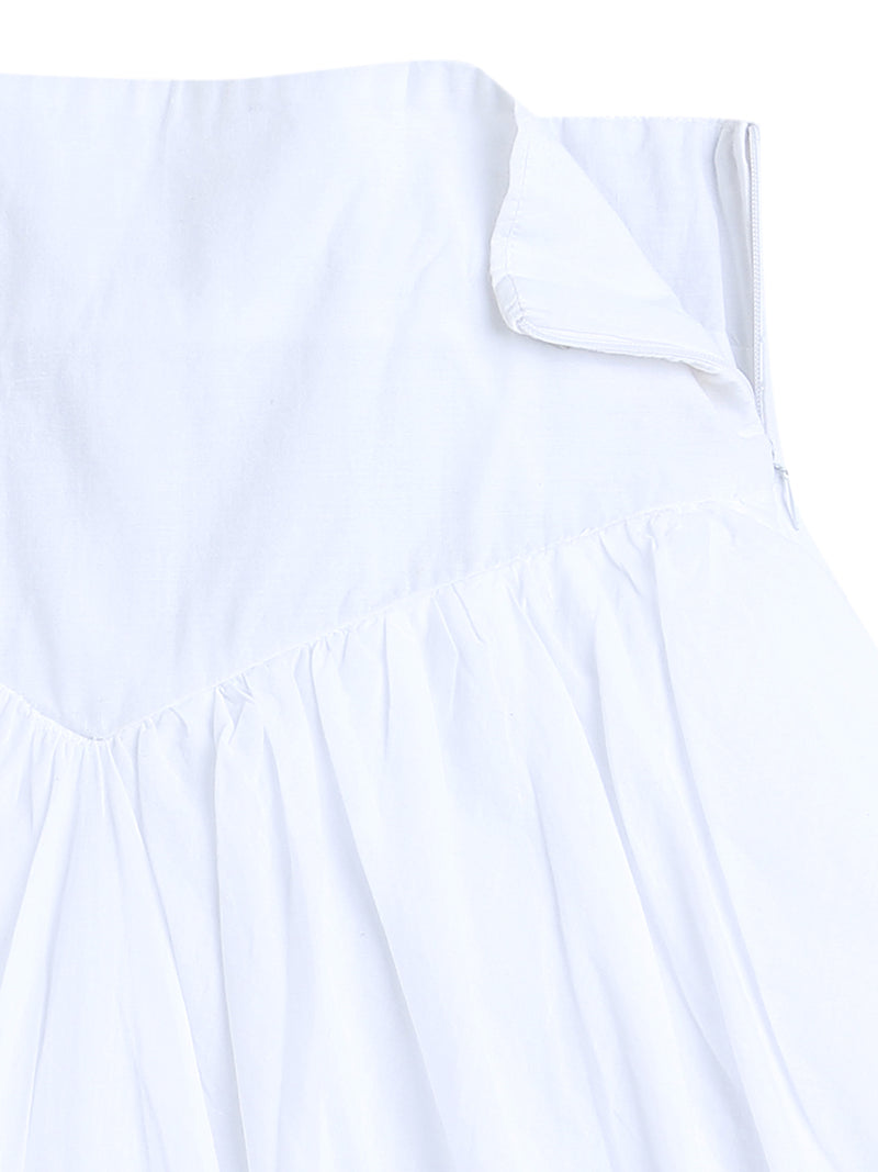 White Stylish Cotton Girl Skirt