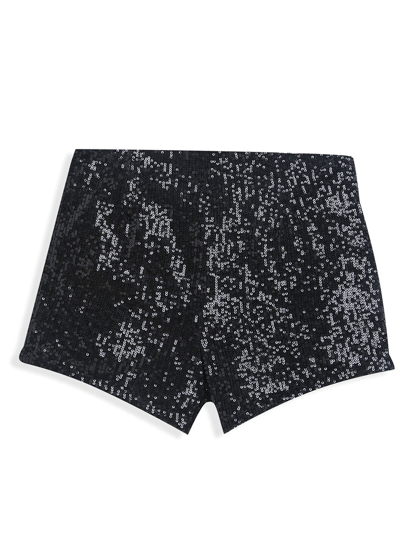 Black Sequin Shorts