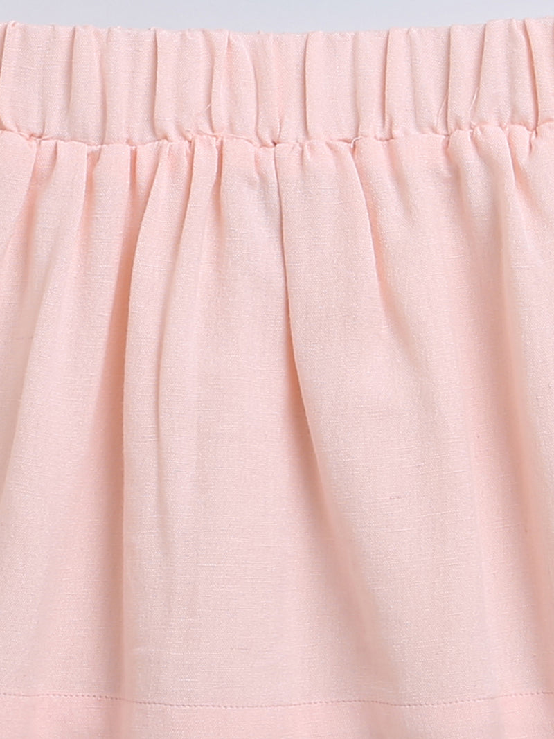 Pink and Blue Frill Sleeve Top & Skirt Co-ord Set