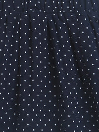 Navy Blue with White Polka Dots Frill Sleeve Top & Skirt Co-ord Set