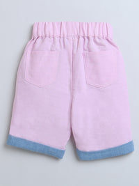 Pink With Blue Detailing Shirt & Shorts Set