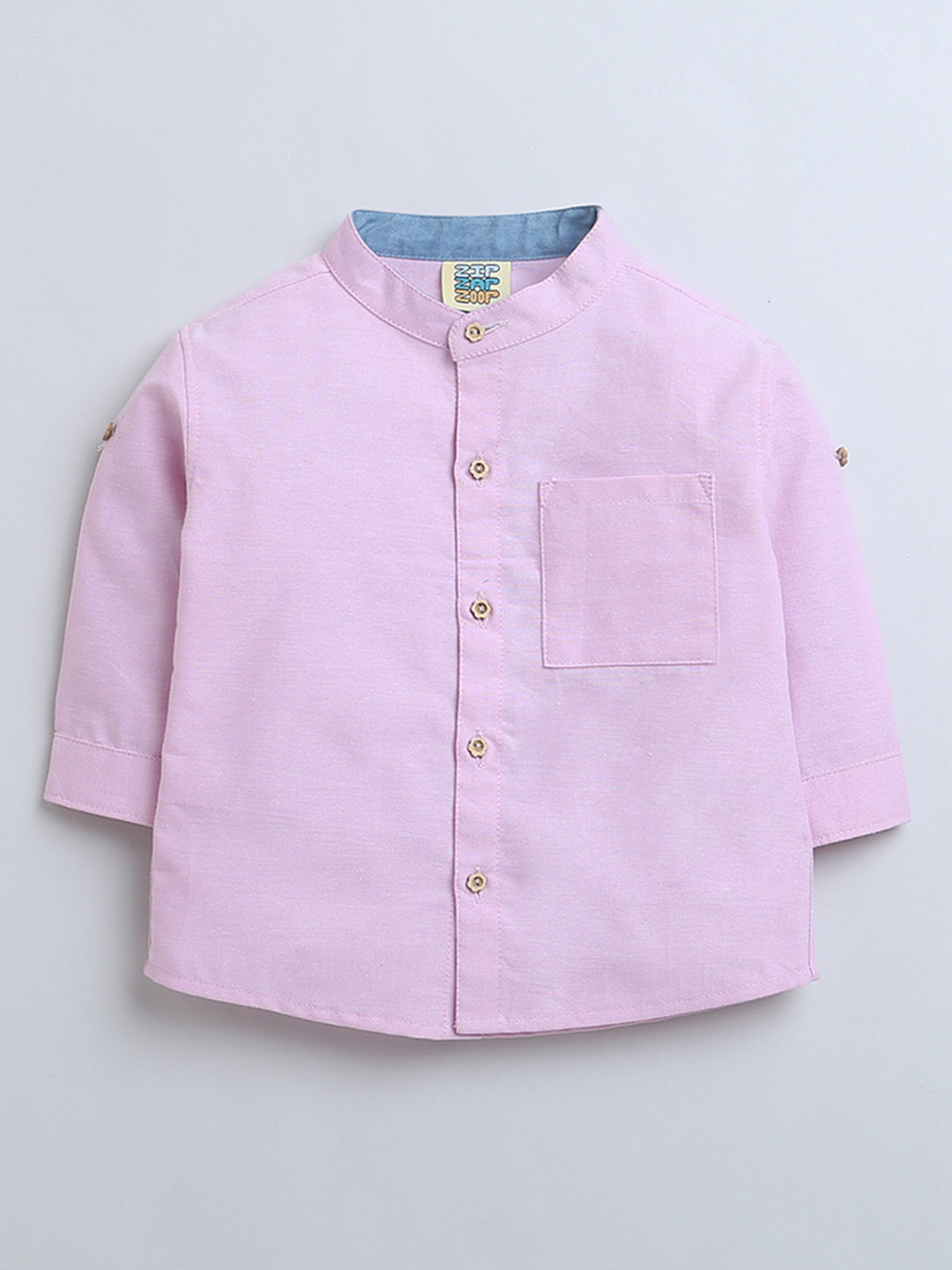 Pink With Blue Detailing Shirt & Shorts Set