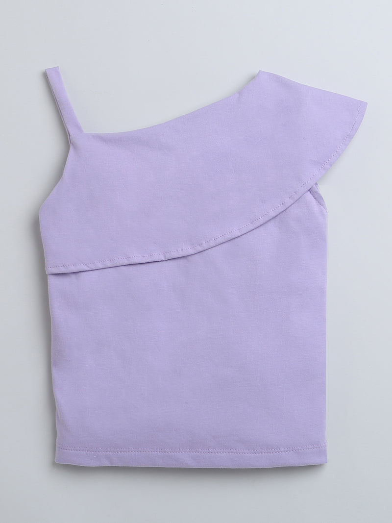 Lavender one Sleeve Girls Top