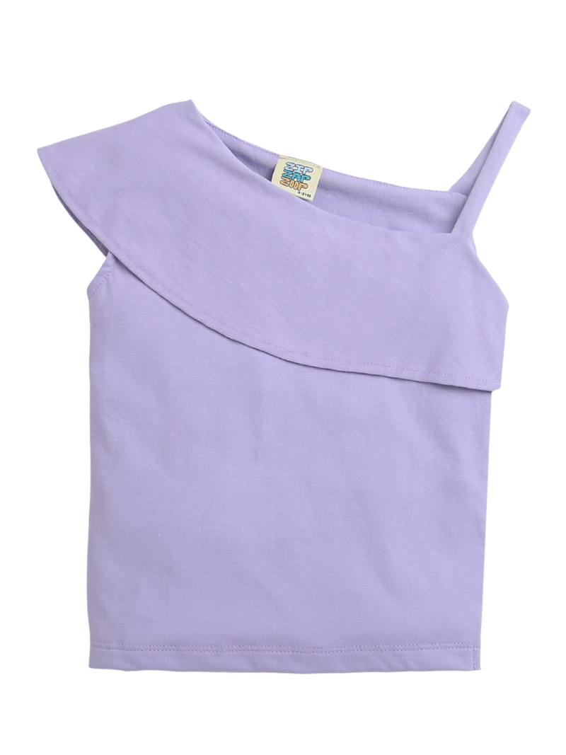 Lavender one Sleeve Girls Top