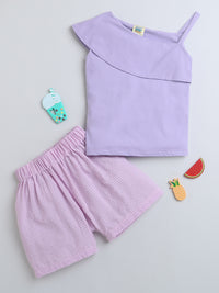 Purple Top & Shorts Girl Co-ord Set