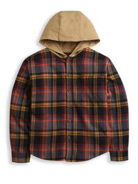 Red Black Beige Checkered Full Sleeve Hoodie