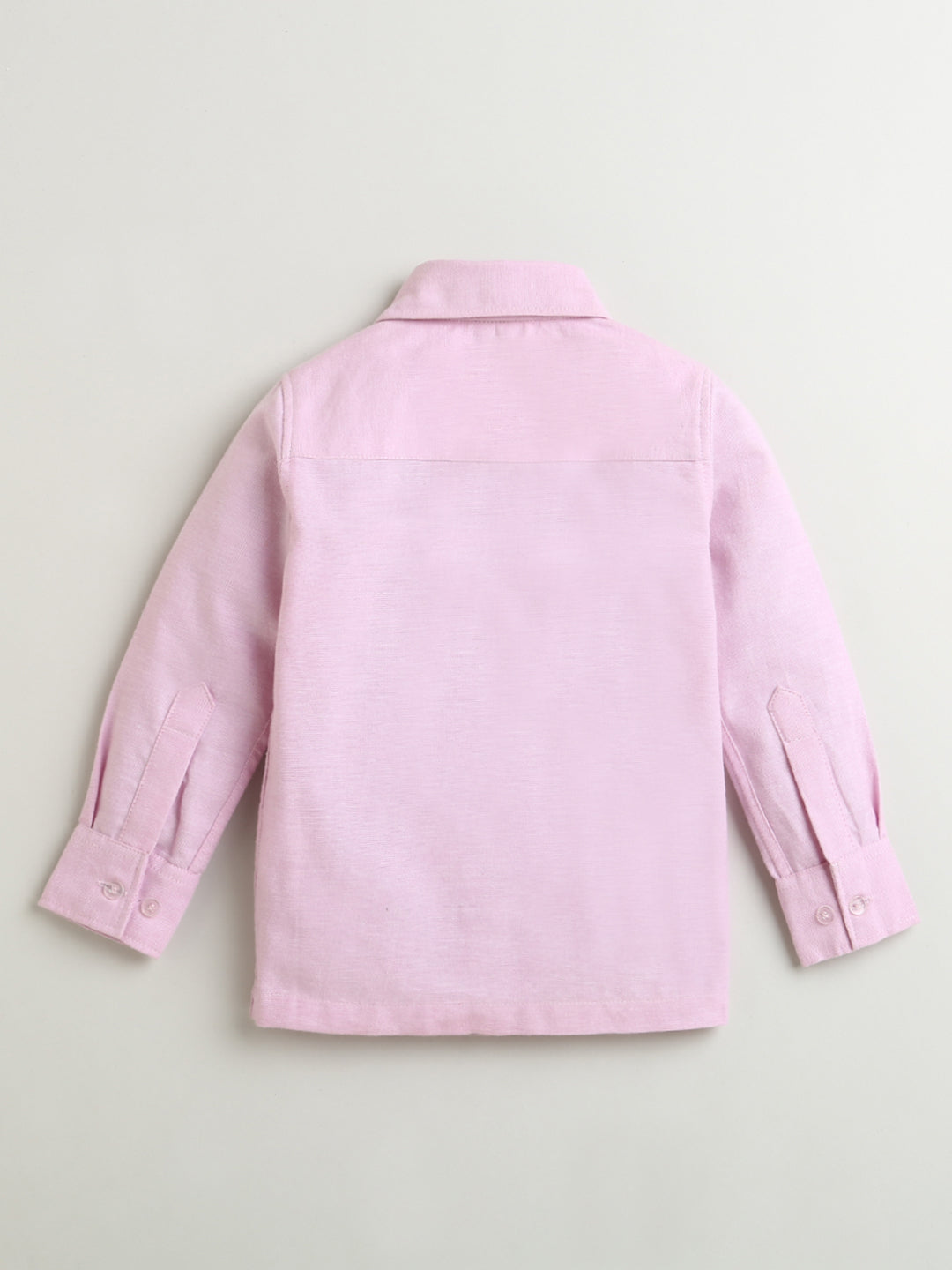 Pink Dog Embroidery Collar neck Full Sleeve Cotton Shirt