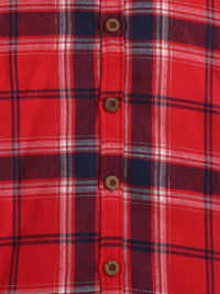 Red Black Big Checks Collar Neck Full Sleeve Cotton Shirt