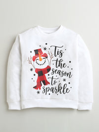 White Snowman Print Sweatshirt with Christmas Print Red Pyjama Pant