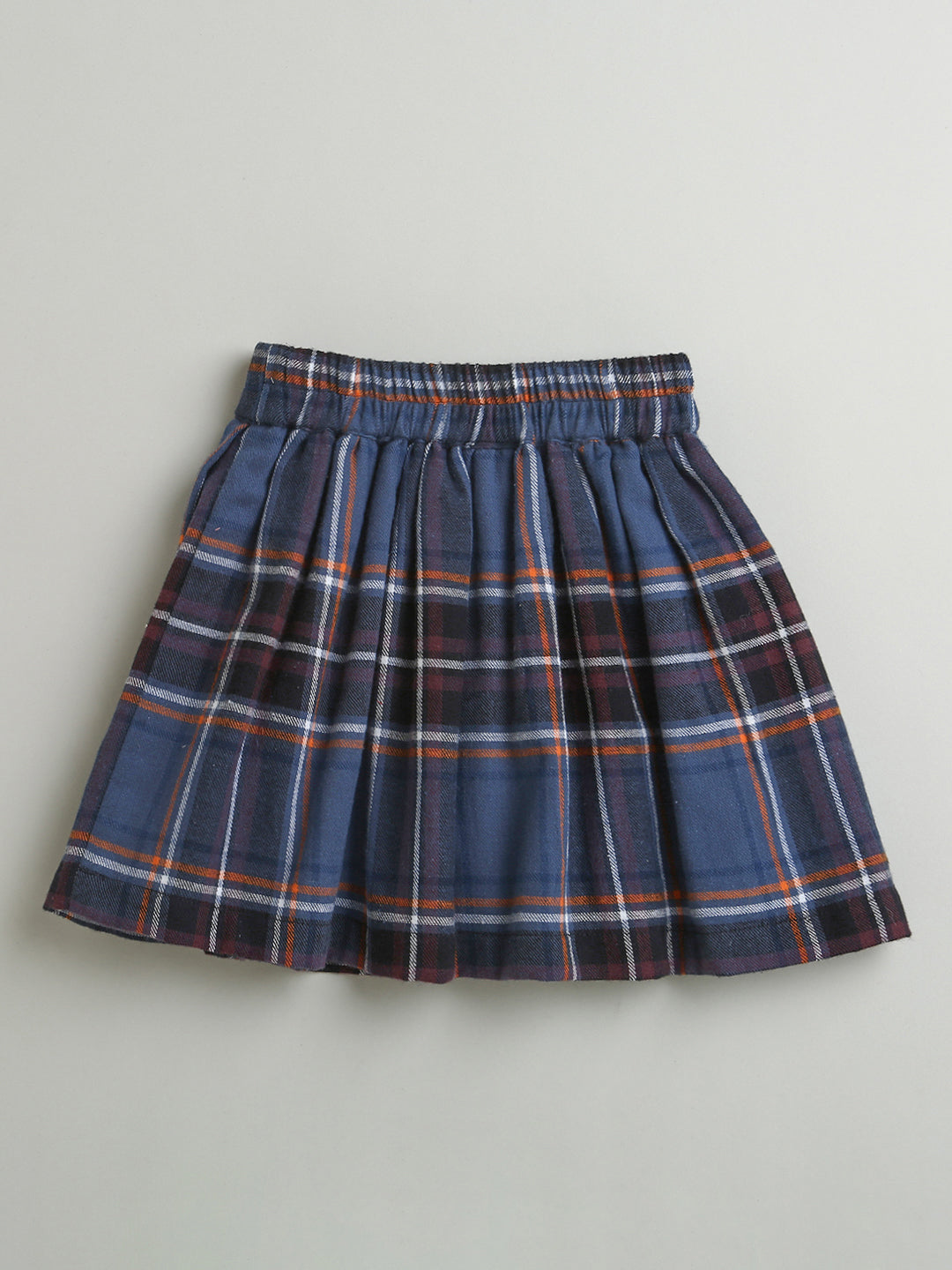 Blue Checks Cotton Skirt