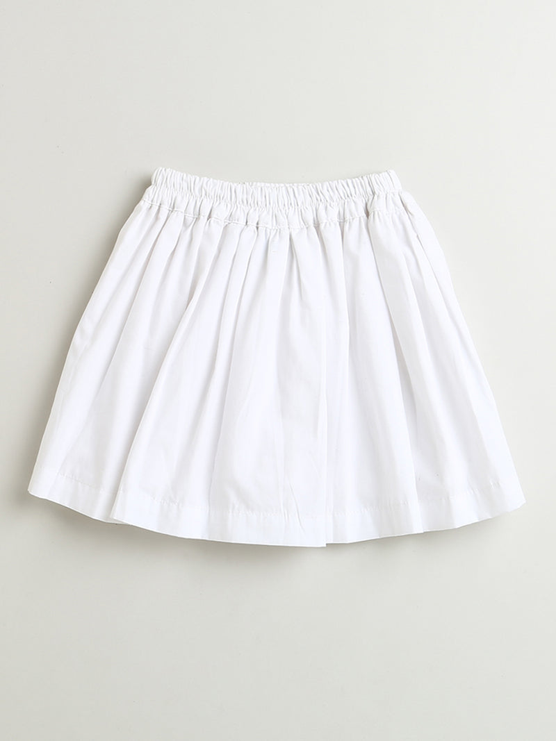 White Flared Cotton Skirt