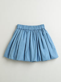 Blue Sequined Flower 100% Cotton Skirt