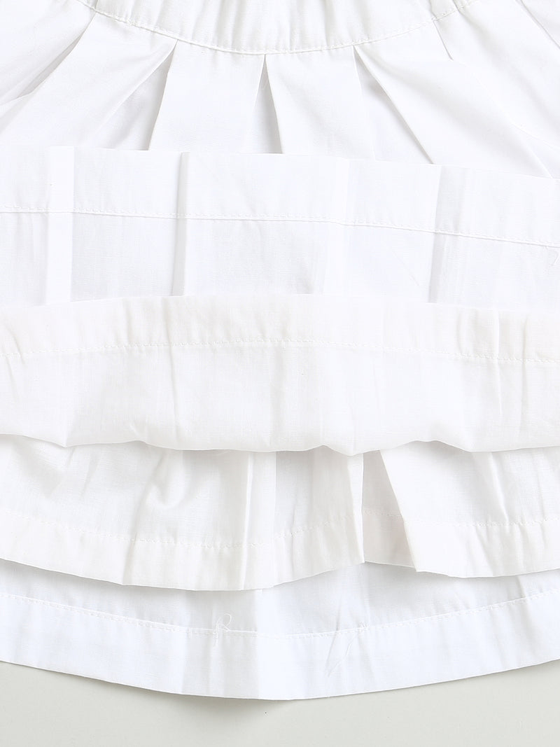 White Flared Cotton Skirt