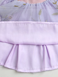 Lilac Embroidered Flared Skirt