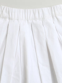 White Flared Cotton Skirt