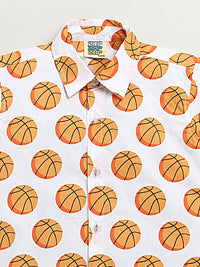 BOYS BASKETBALL PRINT SUMMER SHIRT