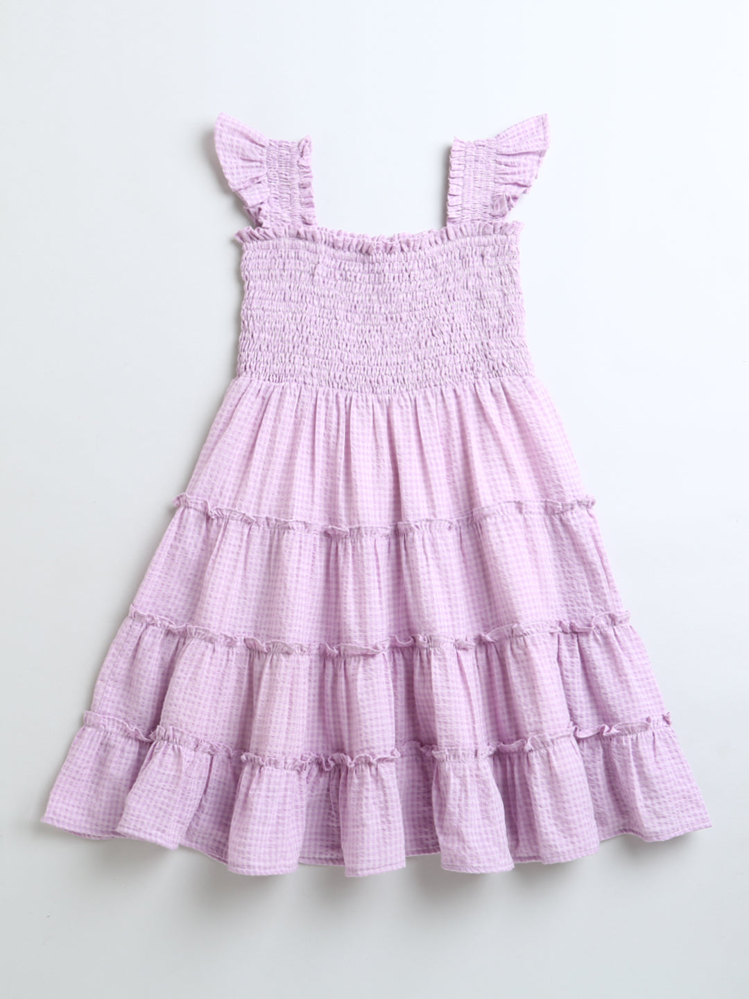 Pink Sleeveless Smocked Girls Dress