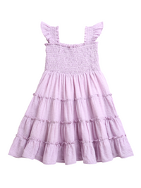 Pink Sleeveless Smocked Girls Dress