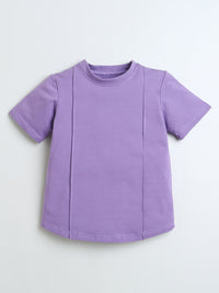 Purple Half Sleeve Boys Co-ord Set